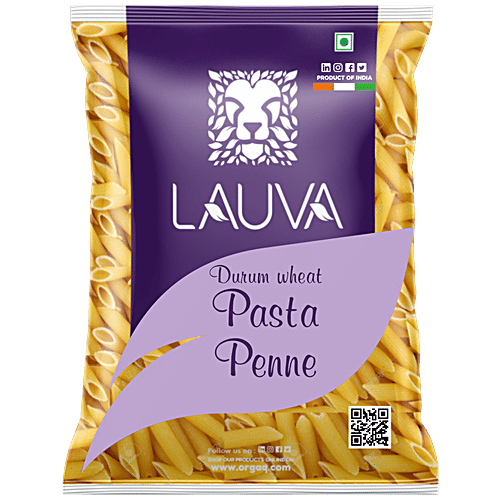 Lauva Durum Wheat Pasta - Penne, High In Protein & Fibre, 250 g Pouch 