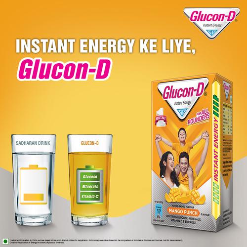 Glucon-D Instant Energy Nutrition Drink Mango Blast Refill, 450 g (Get Free Tiffin) 