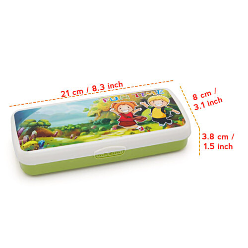 Hazel Perfect Plastic Pencil Box - Durable, Lightweight, Green, 1 pc  