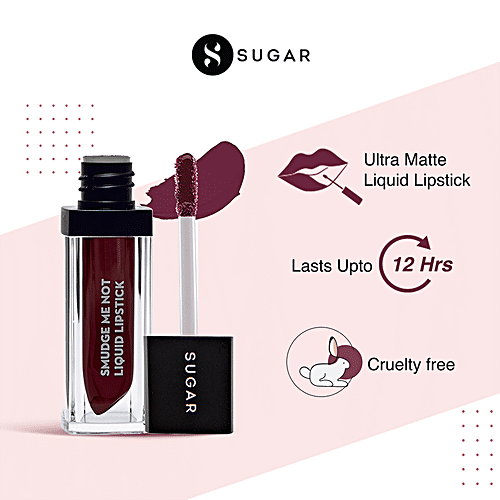 Sugar Cosmetics Smudge Me Not Liquid Lipstick - High Pigmentation, 17 Fiery Berry, Marsala, 4.5 ml  