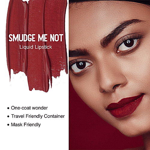 Sugar Cosmetics Smudge Me Not Liquid Lipstick - High Pigmentation, 17 Fiery Berry, Marsala, 4.5 ml  