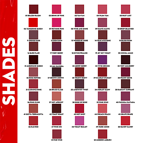 Sugar Cosmetics Smudge Me Not Liquid Lipstick - High Pigmentation, 17 Fiery Berry, Marsala, 4.5 ml  