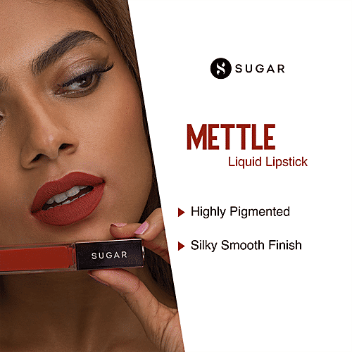 Sugar Cosmetics Mettle Liquid Lipstick - Highly Pigmented, 7 ml 11 Rigel, Rusty Orange 