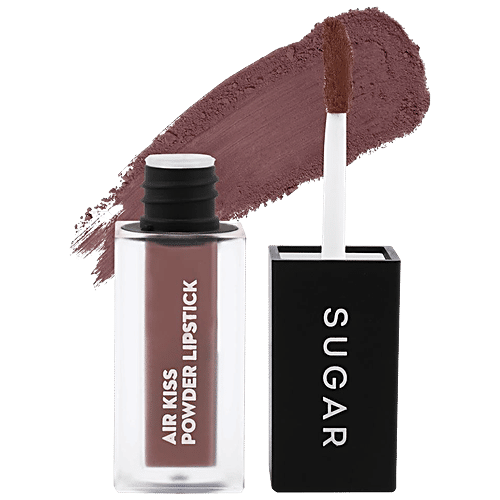 Sugar Cosmetics Air Kiss Powder Lipstick - Ultra Lightweight, Super Matte Finish, 2 g 01 Mocha Mousse 