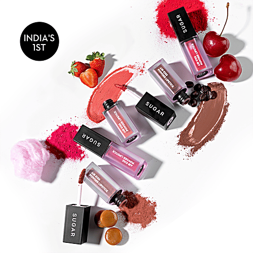 Sugar Cosmetics Air Kiss Powder Lipstick - Ultra Lightweight, Super Matte Finish, 2 g 01 Mocha Mousse 