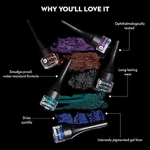 Sugar Cosmetics Born To Wing Gel Eyeliner - Smudge Proof, Long Lasting, 01 Blackmagic Woman, Black, 2.3 g  