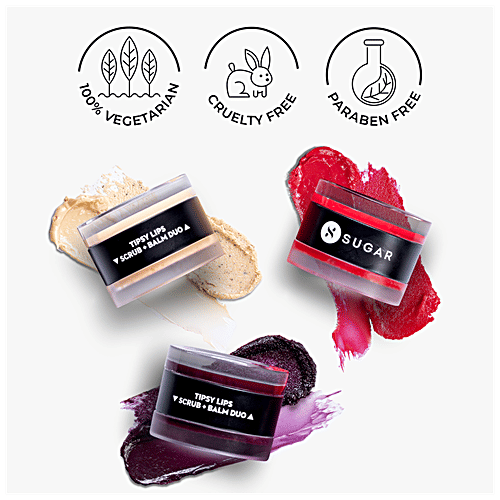 Sugar Cosmetics Tipsy Lips Scrub + Balm Duo - Sweet & Boozy, 10 g 05 Irish Coffee 