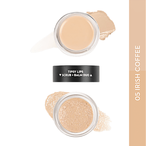 Sugar Cosmetics Tipsy Lips Scrub + Balm Duo - Sweet & Boozy, 10 g 05 Irish Coffee 