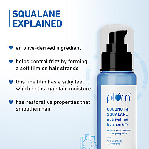 Plum Coconut & Squalane Nutri-Shine Hair Serum - With Vitamin E & Almond Oil, 75 ml  