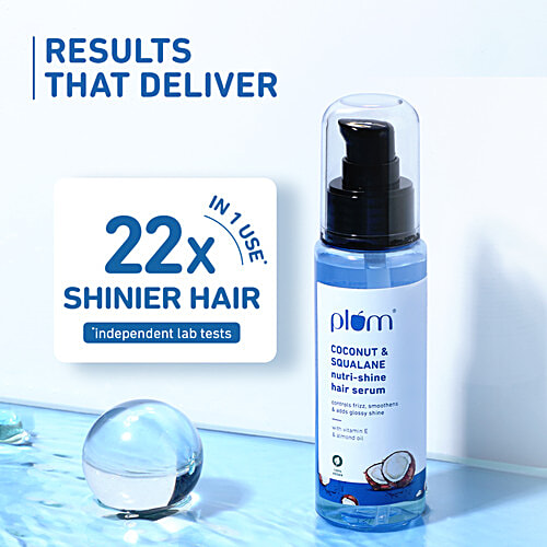 Plum Coconut & Squalane Nutri-Shine Hair Serum - With Vitamin E & Almond Oil, 75 ml  