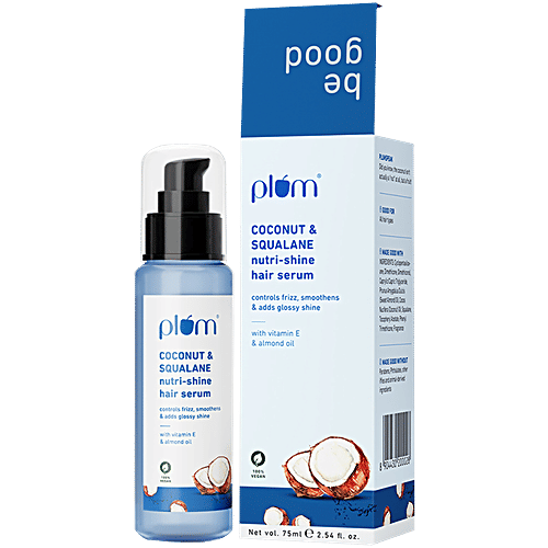 Plum Coconut & Squalane Nutri-Shine Hair Serum - With Vitamin E & Almond Oil, 75 ml  