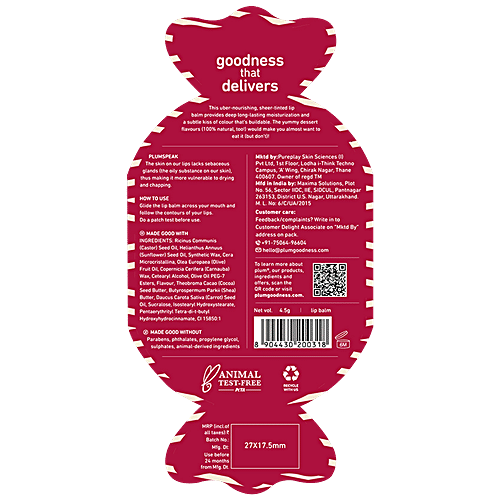 Plum Candy Melts Tinted Lip Balm - Red Velvet Love, Moisturizes & Nourishes Dry Lips, 4.5 g  