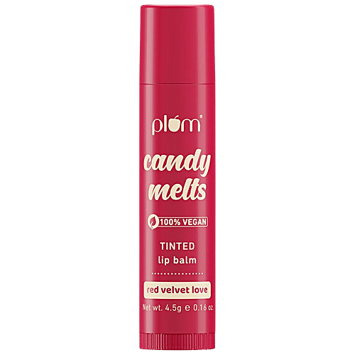 Plum Candy Melts Tinted Lip Balm - Red Velvet Love, Moisturizes & Nourishes Dry Lips, 4.5 g  