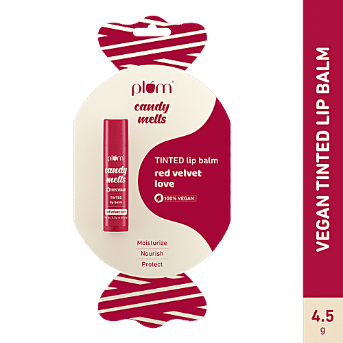 Plum Candy Melts Tinted Lip Balm - Red Velvet Love, Moisturizes & Nourishes Dry Lips, 4.5 g  