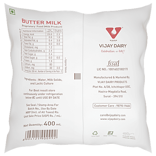 Buy Vijay Dairy Butter Milk Improves Digestion Online at Best Price