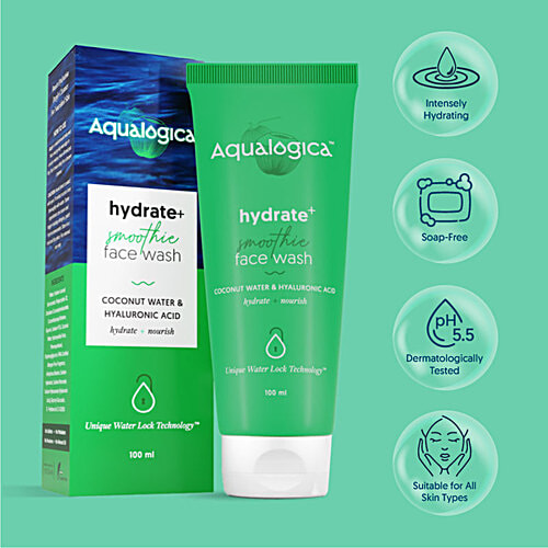 Aqualogica Hydrate+ Face Wash - Coconut Water & Hyaluronic Acid, For Deep Cleansing & Hydration, 100 ml