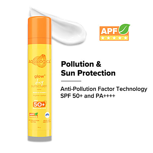 Aqualogica Dewy Sunscreen - Papaya & Vitamin C, SPF 50 PA+++, 50 g  