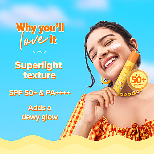 Aqualogica Dewy Sunscreen - Papaya & Vitamin C, SPF 50 PA+++, 50 g  