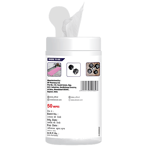 Buy Cleno Disinfectant GymFitness Equipment & Yoga Mat Wipes Online at Best Price of Rs 300