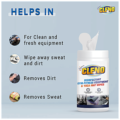 Buy Cleno Disinfectant GymFitness Equipment & Yoga Mat Wipes Online at