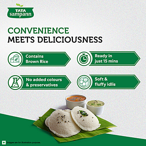 Tata Sampann Fibre Rich Idli Mix - Ready to Cook Breakfast Mix, Soft, Fluffy & Tasty Idlis, Idli Batter, 500 g  