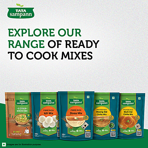 Tata Sampann Fibre Rich Idli Mix - Ready to Cook Breakfast Mix, Soft, Fluffy & Tasty Idlis, Idli Batter, 500 g  