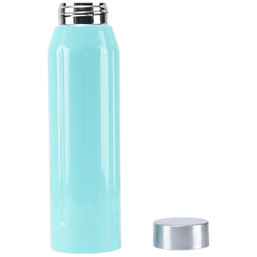 bb home Atom Stainless Steel Water Bottle With Steel Cap - Turquoise Blue, Leak Proof, 700 ml  