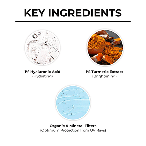 Dr. Sheth's Haldi & Hyaluronic Acid Sunscreen - SPF 50+, PA+++, Hydrates Skin, 50 g  