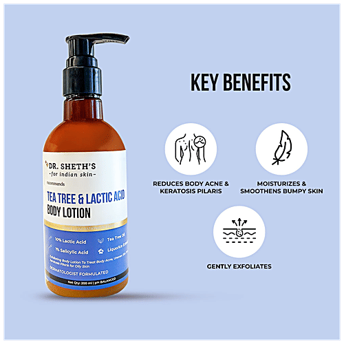 Buy Dr. Sheth's Tea Tree & Lactic Acid Body Lotion Gently Exfoliates