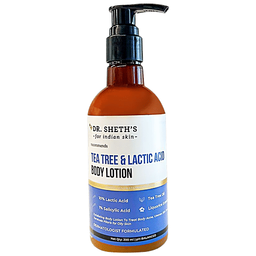 Buy Dr. Sheth's Tea Tree & Lactic Acid Body Lotion Gently Exfoliates