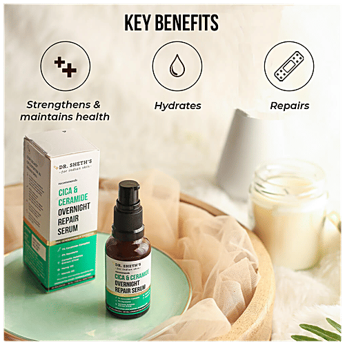 Dr. Sheth's CICA & Ceramide Overnight Repair Serum - Nourishes & Soothes Sensitive Skin, 30 ml  