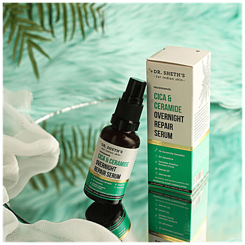 Dr. Sheth's CICA & Ceramide Overnight Repair Serum - Nourishes & Soothes Sensitive Skin, 30 ml  