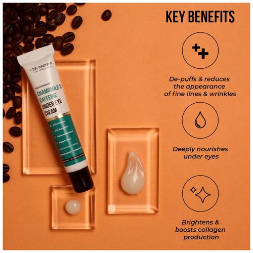 Dr. Sheth's Chamomile & Caffeine Under Eye Cream - Reduces Fine Lines & Wrinkles, 15 g  