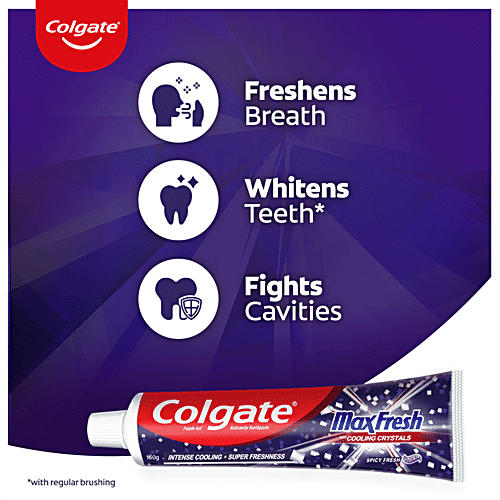 Colgate MaxFresh Purple Gel Toothpaste Spicy Fresh With Menthol For