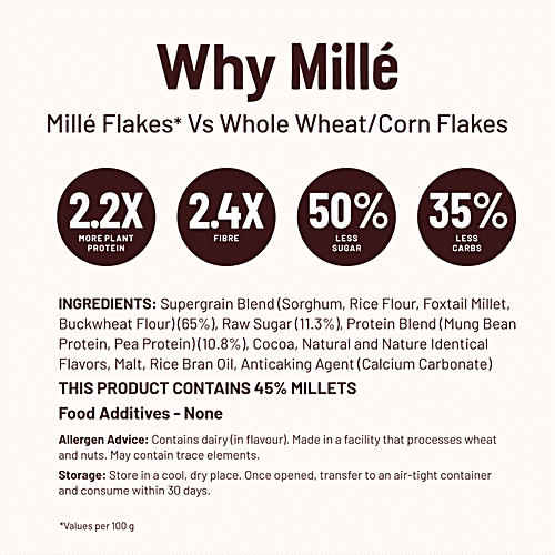 Buy Millé A Supergrain Co. Buckwheat Breakfast Flakes Chocolate, No