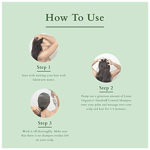 Lotus Organics+ Dandruff Control Shampoo - Tea Tree, For Flake-Free Healthy Hair, 300 ml  