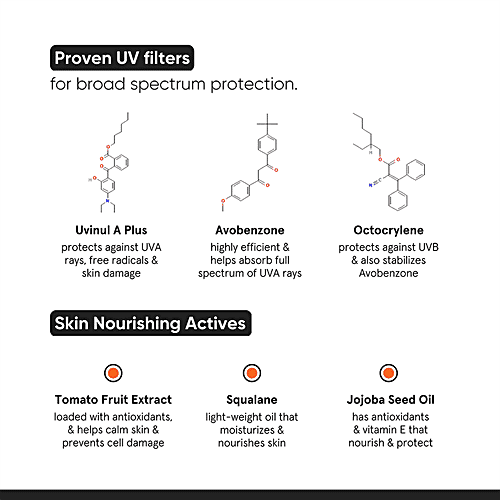 Minimalist Invisible Sunscreen - SPF 40, PA +++, With Tomato Fruit Extract, Squalane & Jojoba Seed Oil, 50 g  