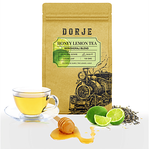Dorje Honey Lemon Tea - Made With Special Gondhoraj Lemon Peels, Refreshing, Aromatic, 100 g  