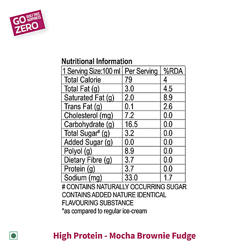 Buy Go Zero High Protein Ice Cream Mocha Brownie Fudge Online at Best