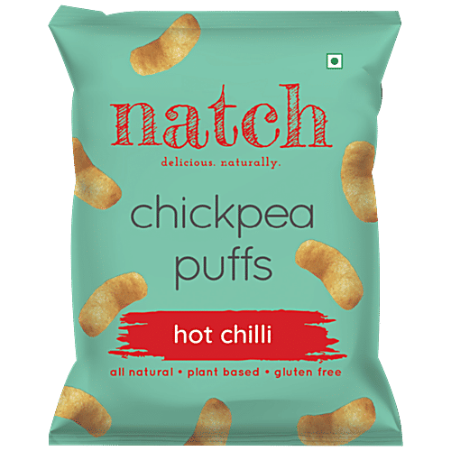 Natch Chickpea Puffs - Hot Chilli, All Natural, Plant-Based, Gluten Free, 20 g  Wholesome Snacks
 Nutritious Puffs
 Explosively Spicy