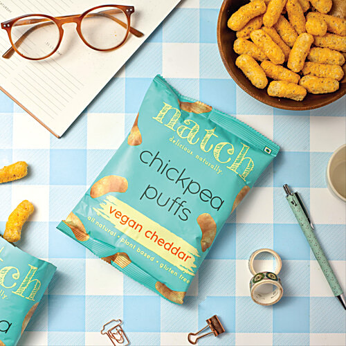 Natch Chickpea Puffs - Vegan Cheddar, All Natural, Plant-Based, Gluten Free, 20 g  Delicious Naturally
 Packed with Plant Protein