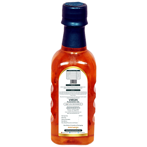 Nainaas Kitchen Virgin Cold Pressed Flaxseed Oil, 250 ml