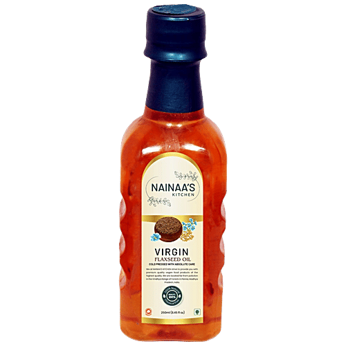 Nainaas Kitchen Virgin Cold Pressed Flaxseed Oil, 250 ml