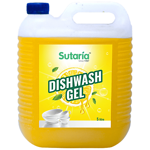 Sutaria Dishwash Gel - Removes Oil & Tough Stains, 5 l