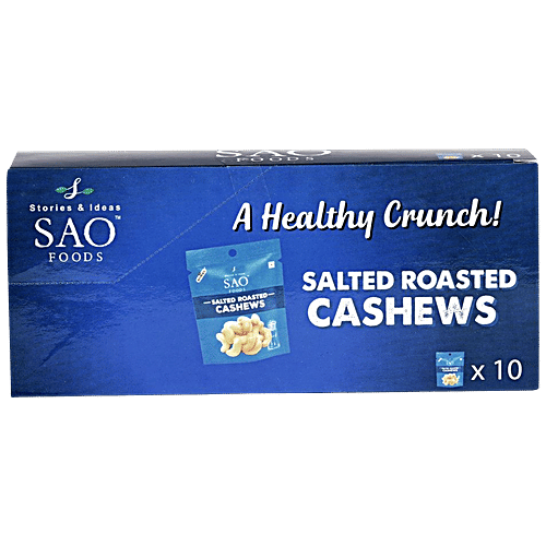 SAO Foods Salted Roasted Cashew, 12 g (Pack of 10) 