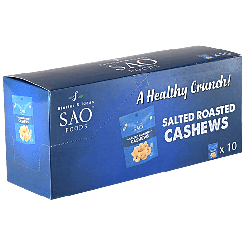 SAO Foods Salted Roasted Cashew, 12 g (Pack of 10) 