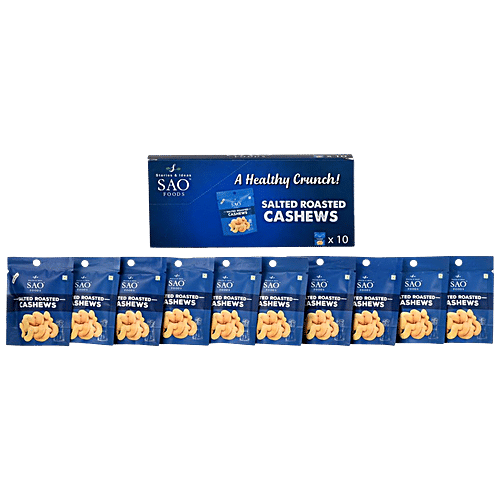 SAO Foods Salted Roasted Cashew, 12 g (Pack of 10) 