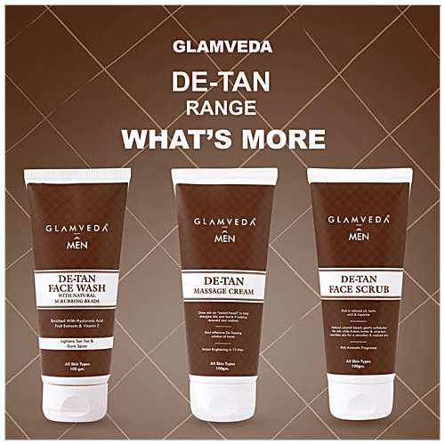 Buy Glamveda Men DeTan Face Mask Lighty Fruit Aroma, For Healthy