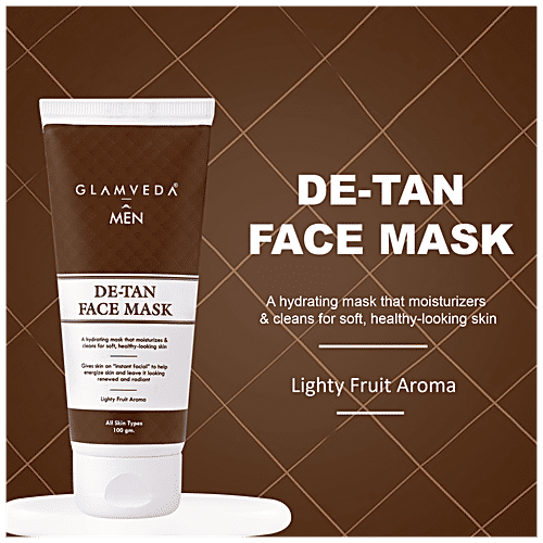 Buy Glamveda Men DeTan Face Mask Lighty Fruit Aroma, For Healthy