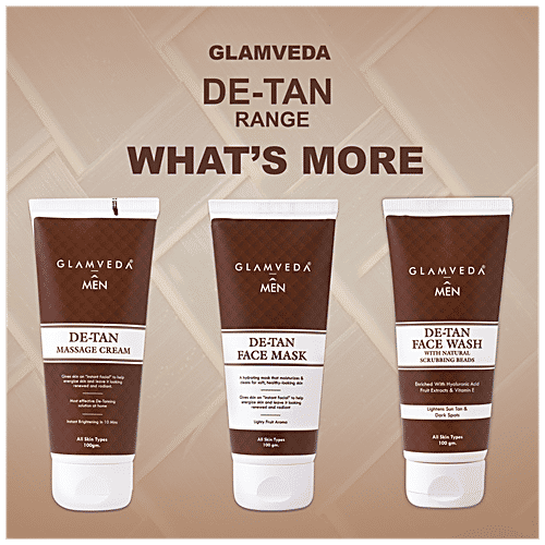 Buy Glamveda Men DeTan Face Scrub Rich Aromatic Fragrance, For